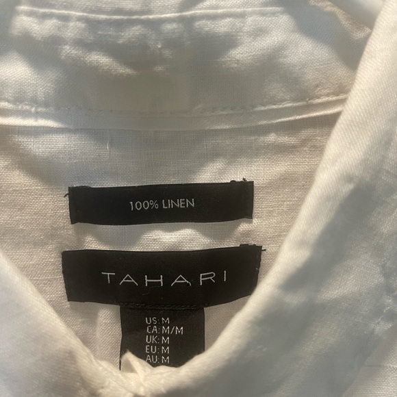 Women’s Tahari Linen Tunic button up shirt . medium - Picture 2 of 8